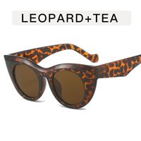 Hip-Hop Solid Color Leopard Ac Cat Eye Full Frame Women's Sunglasses sku image 2