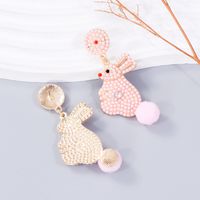 1 Pair Cute Rabbit Alloy Drop Earrings main image 3