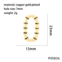 1 Piece 13 * 23mm Hole 6~9.9mm Copper Zircon 18K Gold Plated Oval Polished Pendant sku image 6