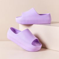 Women's Casual Solid Color Round Toe Platform Sandals Home Slippers main image 3