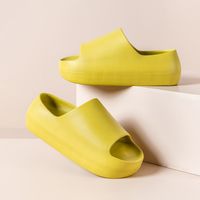 Women's Casual Solid Color Round Toe Platform Sandals Home Slippers main image 4