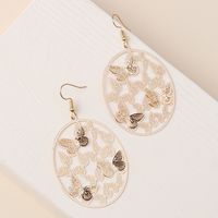 1 Pair Elegant Sexy Butterfly Plating Hollow Out Iron Gold Plated Drop Earrings main image 5