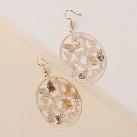 1 Pair Elegant Sexy Butterfly Plating Hollow Out Iron Gold Plated Drop Earrings main image 4