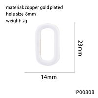 1 Piece 14*23mm Hole 6~9.9mm Copper 18K Gold Plated Oval Polished Pendant sku image 7