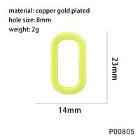 1 Piece 14*23mm Hole 6~9.9mm Copper 18K Gold Plated Oval Polished Pendant sku image 4