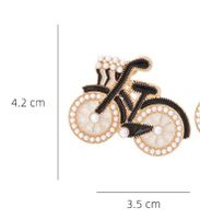 IG Style Bicycle Alloy Enamel Inlay Artificial Pearls Women's Ear Studs 1 Pair main image 2