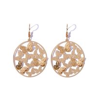 1 Pair Elegant Sexy Butterfly Plating Hollow Out Iron Gold Plated Drop Earrings sku image 1