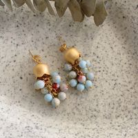 Casual Elegant Grape Beaded Copper Plating Women's Drop Earrings 1 Pair main image 1