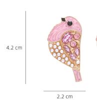 IG Style Cute Bird Zinc Alloy Enamel Inlay Artificial Pearls Rhinestones Women's Ear Studs 1 Pair main image 2