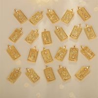 1 Piece 15*30mm Hole 4~4.9mm Copper Zircon 18K Gold Plated Rectangle Polished Pendant main image 1