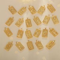 1 Piece 15*30mm Hole 4~4.9mm Copper Zircon 18K Gold Plated Rectangle Polished Pendant main image 11