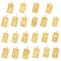 1 Piece 15*30mm Hole 4~4.9mm Copper Zircon 18K Gold Plated Rectangle Polished Pendant main image 10