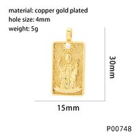 1 Piece 15*30mm Hole 4~4.9mm Copper Zircon 18K Gold Plated Rectangle Polished Pendant main image 3