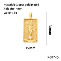 1 Piece 15*30mm Hole 4~4.9mm Copper Zircon 18K Gold Plated Rectangle Polished Pendant main image 8