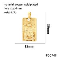 1 Piece 15*30mm Hole 4~4.9mm Copper Zircon 18K Gold Plated Rectangle Polished Pendant main image 2