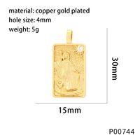 1 Piece 15*30mm Hole 4~4.9mm Copper Zircon 18K Gold Plated Rectangle Polished Pendant main image 9