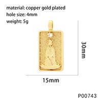1 Piece 15*30mm Hole 4~4.9mm Copper Zircon 18K Gold Plated Rectangle Polished Pendant main image 5