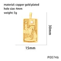 1 Piece 15*30mm Hole 4~4.9mm Copper Zircon 18K Gold Plated Rectangle Polished Pendant main image 4