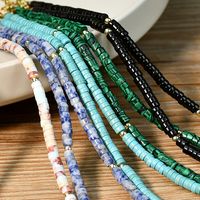Vacation Bohemian Geometric Stainless Steel Artificial Gemstones Alloy Beaded Plating Women's Necklace main image 4