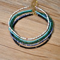 Vacation Bohemian Geometric Stainless Steel Artificial Gemstones Alloy Beaded Plating Women's Necklace main image 6