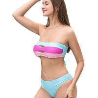 امرأة متعدد الألوان 2 قطعة مجموعة البيكينيات ملابس السباحة main image 5
