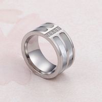 Stainless Steel IG Style Geometric Polishing Plating Inlay Shell Rings main image 3