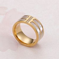 Stainless Steel IG Style Geometric Polishing Plating Inlay Shell Rings main image 4
