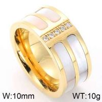 Stainless Steel IG Style Geometric Polishing Plating Inlay Shell Rings main image 2