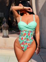 Women's Simple Style Ditsy Floral 1 Piece One Piece Swimwear main image 3