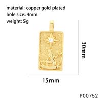 1 Piece 15*30mm Hole 4~4.9mm Copper Zircon 18K Gold Plated Rectangle Polished Pendant sku image 10