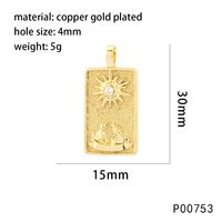 1 Piece 15*30mm Hole 4~4.9mm Copper Zircon 18K Gold Plated Rectangle Polished Pendant sku image 11
