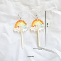 1 Pair Cute Handmade Rainbow Candy Synthetic Resin Metal Drop Earrings main image 2