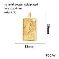 1 Piece 15*30mm Hole 4~4.9mm Copper Zircon 18K Gold Plated Rectangle Polished Pendant sku image 18