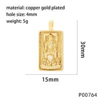 1 Piece 15*30mm Hole 4~4.9mm Copper Zircon 18K Gold Plated Rectangle Polished Pendant sku image 21