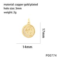 1 Piece 14*17mm 25*25mm Hole 3~3.9mm Copper Zircon 18K Gold Plated Star Heart Shape Polished Pendant sku image 1