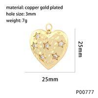 1 Piece 14*17mm 25*25mm Hole 3~3.9mm Copper Zircon 18K Gold Plated Star Heart Shape Polished Pendant main image 7