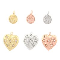 1 Piece 14*17mm 25*25mm Hole 3~3.9mm Copper Zircon 18K Gold Plated Star Heart Shape Polished Pendant main image 8