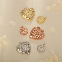 1 Piece 14*17mm 25*25mm Hole 3~3.9mm Copper Zircon 18K Gold Plated Star Heart Shape Polished Pendant main image 1