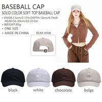 Unisex Simple Style Sports Solid Color Curved Eaves Baseball Cap main image 2