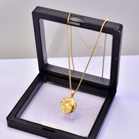 Acero Titanio Chapados en oro de 18k Estilo Simple Girasol Collar Colgante main image 7