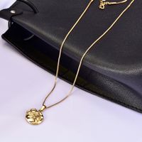 Titan Stahl 18 Karat Vergoldet Einfacher Stil Sonnenblume Halskette Mit Anhänger main image 6