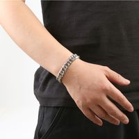 Hip-Hop Rock Solid Color Stainless Steel Magnetic Men's Bracelets main image 3