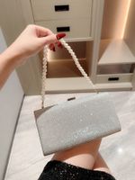 Silver Polyester Geometric Beading Evening Bags main image 5