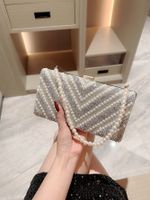Silver Polyester Geometric Beading Evening Bags main image 3
