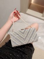 Silver Polyester Geometric Beading Evening Bags main image 2