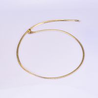 Titan Stahl 18 Karat Vergoldet Einfacher Stil Einfarbig Halskette main image 4