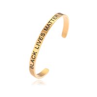 Simple Style Letter Stainless Steel Plating Unisex Cuff Bracelets sku image 5
