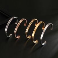 Simple Style Letter Stainless Steel Plating Unisex Cuff Bracelets main image 1
