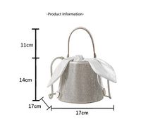 Women's Small Pu Leather Solid Color Bow Knot Elegant Cylindrical Zipper Bucket Bag main image 5