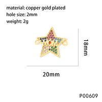 1 Piece 25 * 11mm 27 * 15mm 40 * 10mm Copper Zircon 18K Gold Plated Pentagram Paper Clip Devil's Eye Polished Pendant sku image 1